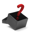 cadeau surprise - paquet ouvert et point d'interrogation cadeau surprise - paquet ouvert et point d'interrogation