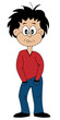 Moody Teenager Cartoon Character