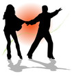 Vector couple dancing tango illustration.