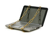 Concept of computer security with laptop and chain Concept of computer security with laptop and chain