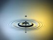 Wassertropfen blau gelb