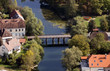 Wooden bridge from above.