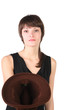 sad girl with hat