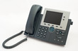 Modern telephone on white