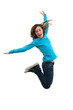 Girl jumping isolated on white background Girl jumping isolated on white background