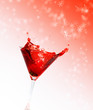 splashing strawberry