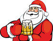 Santa Claus with a mug of beer