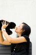 young woman kiss teddy bear young woman kiss teddy bear