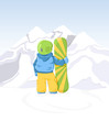 Snowboard man in mountains Snowboard man in mountains