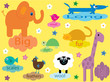 Collection of educational animals for the very young