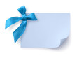 Blue gift tag with bow