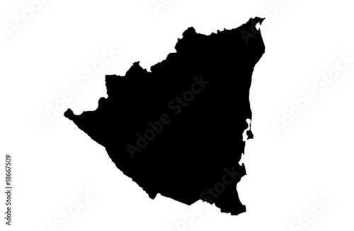Illustration: Republic of Nicaragua - white background Republic of Nicaragua - white background