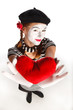 Valentine's day mime portrait Valentine's day mime portrait