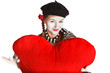 Valentine's day mime portrait Valentine's day mime portrait