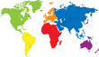 Vector: Colored map of the World with countries borders Colored map of the World with countries borders