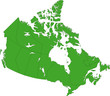 Green Canada map with province borders