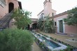 Water feature and metal steps of Palm Springs courtyard garden