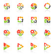 Abstract geometrical elements. Vector logo templates.