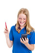 Girl and calculator