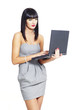 elegant businesswoman with notebook