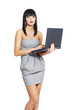 elegant woman with laptop