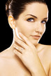 Beautiful woman wearing diamond ring