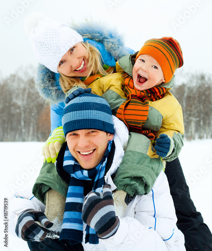 Photo: happy family outdoor happy family outdoor