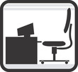 Illustration of a symbol of chair and computer
