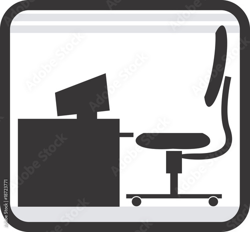 Illustration: Illustration of a symbol of chair and computer Illustration of a symbol of chair and computer