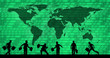 an image of business people on binary code background