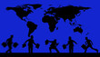 an image of business people and world map