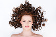 woman with beautiful curly hairs