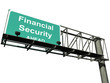 Isolated Financial Security Highway Sign