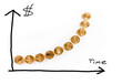 Graph of gold coins showing value Graph of gold coins showing value