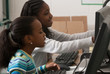 Children at a computer