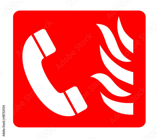 Photo: red fire emergency telephone sign red fire emergency telephone sign