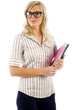 Female Studnet Wearing Nerdy Black Glasses