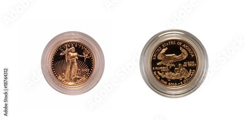 Photo: US gold coin, obverse and reverse US gold coin, obverse and reverse