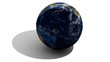 Looping Earth globe on a white surface