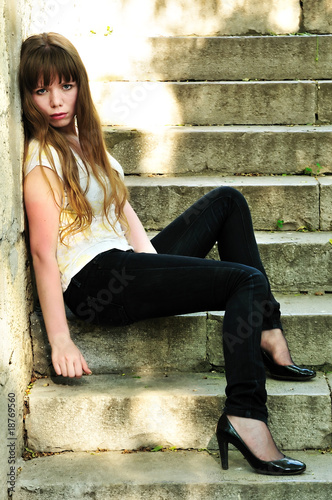 Photo: sad lonely girl sad lonely girl