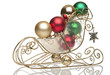 Brass Sleigh with Christmas balls