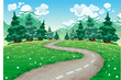 Landscape in nature. Cartoon and vector illustration. Landscape in nature. Cartoon and vector illustration.