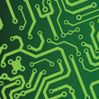 green seamless printed circuit board pattern