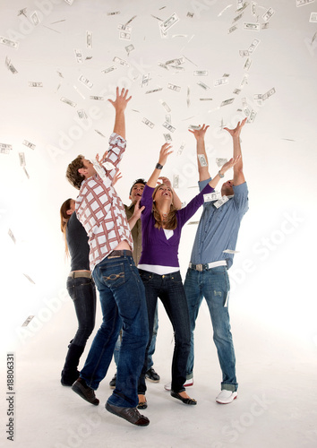 Photo: People under a money rain People under a money rain