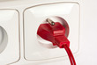 Steckdose mit Erdungsstift und Eurostecker