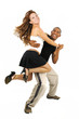 Dancing couple with latino instructor