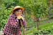 Senior woman gardening