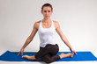 set of yogi girl doing exercise