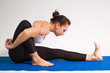 set of yogi girl doing exercise