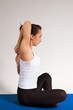 set of yogi girl doing exercise